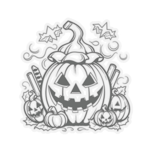 Spooky Halloween pumpkin stickers