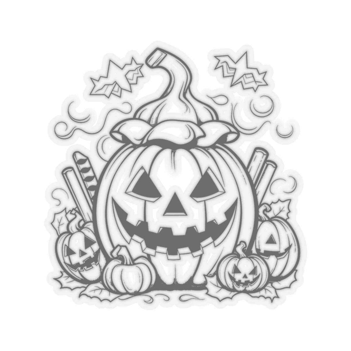 Spooky Halloween pumpkin stickers