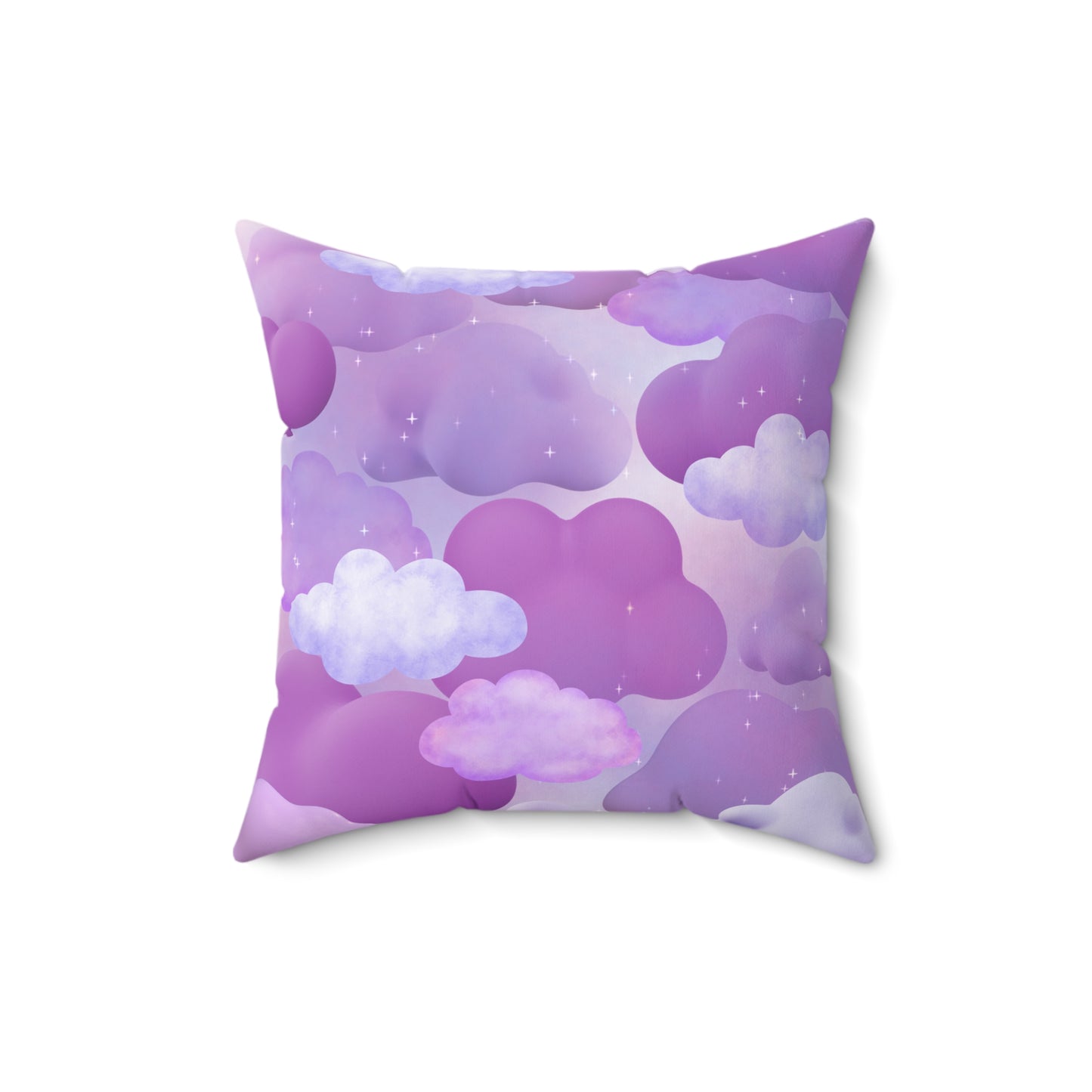 Spun polyester square purple pillow