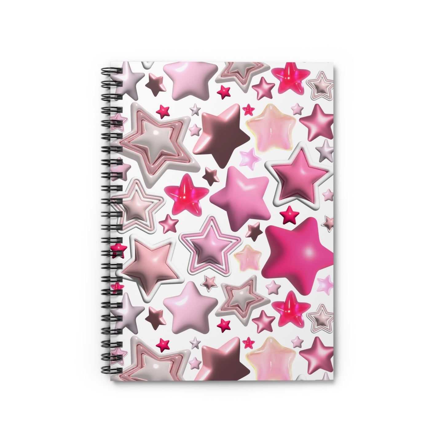 Pink notebook spiral with ruled line paper