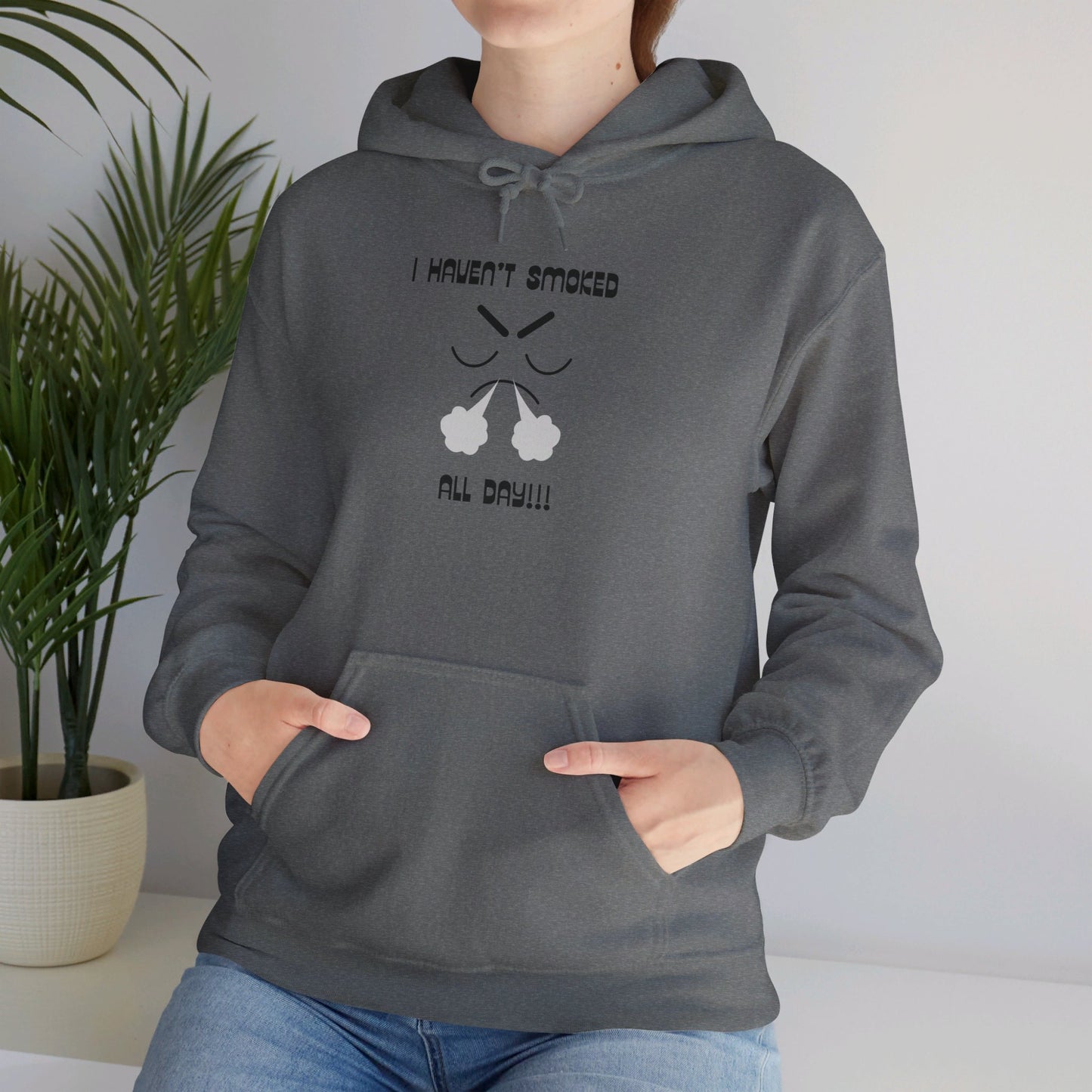 I haven't smoked all day hooded sweatshirt