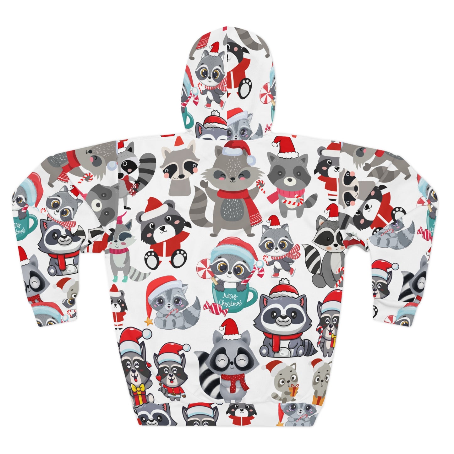 Ugly Christmas sweater raccoon all over print hoodie