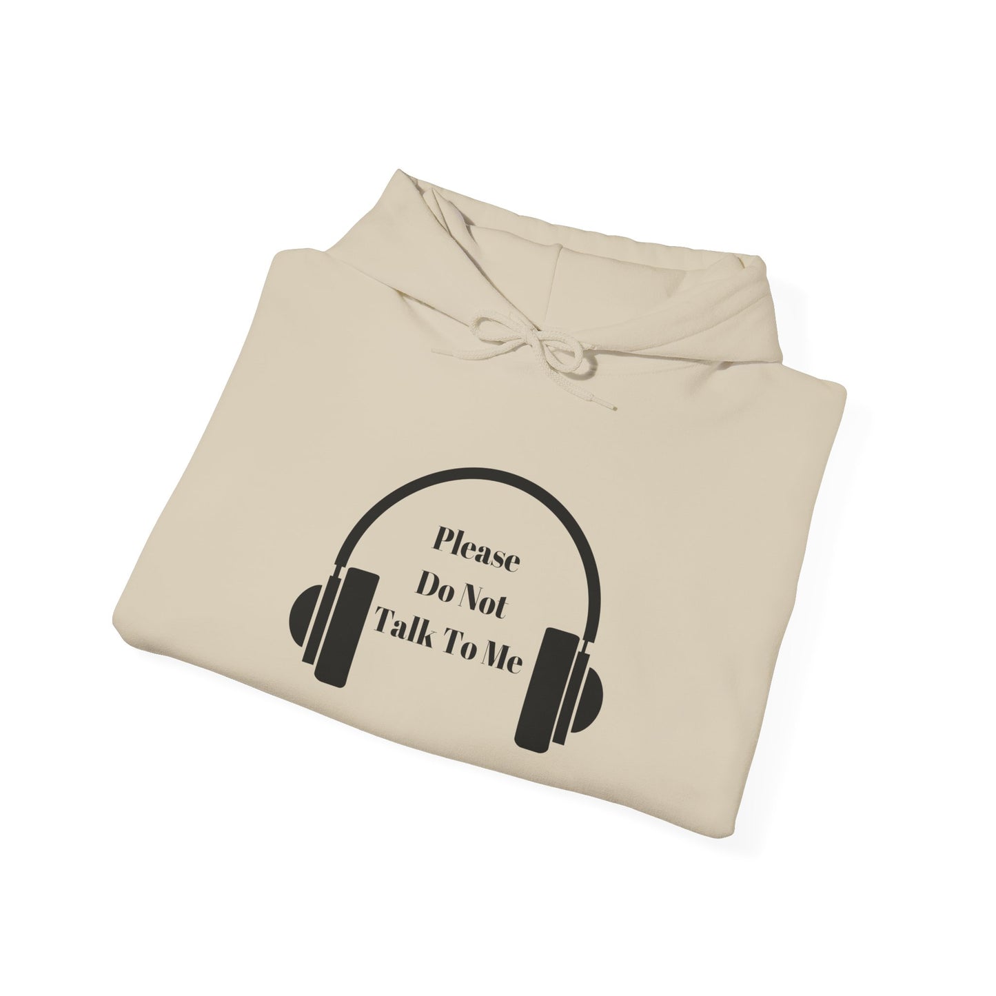 Hooded Sweatshirt with 'Please Do Not Talk to Me' Design