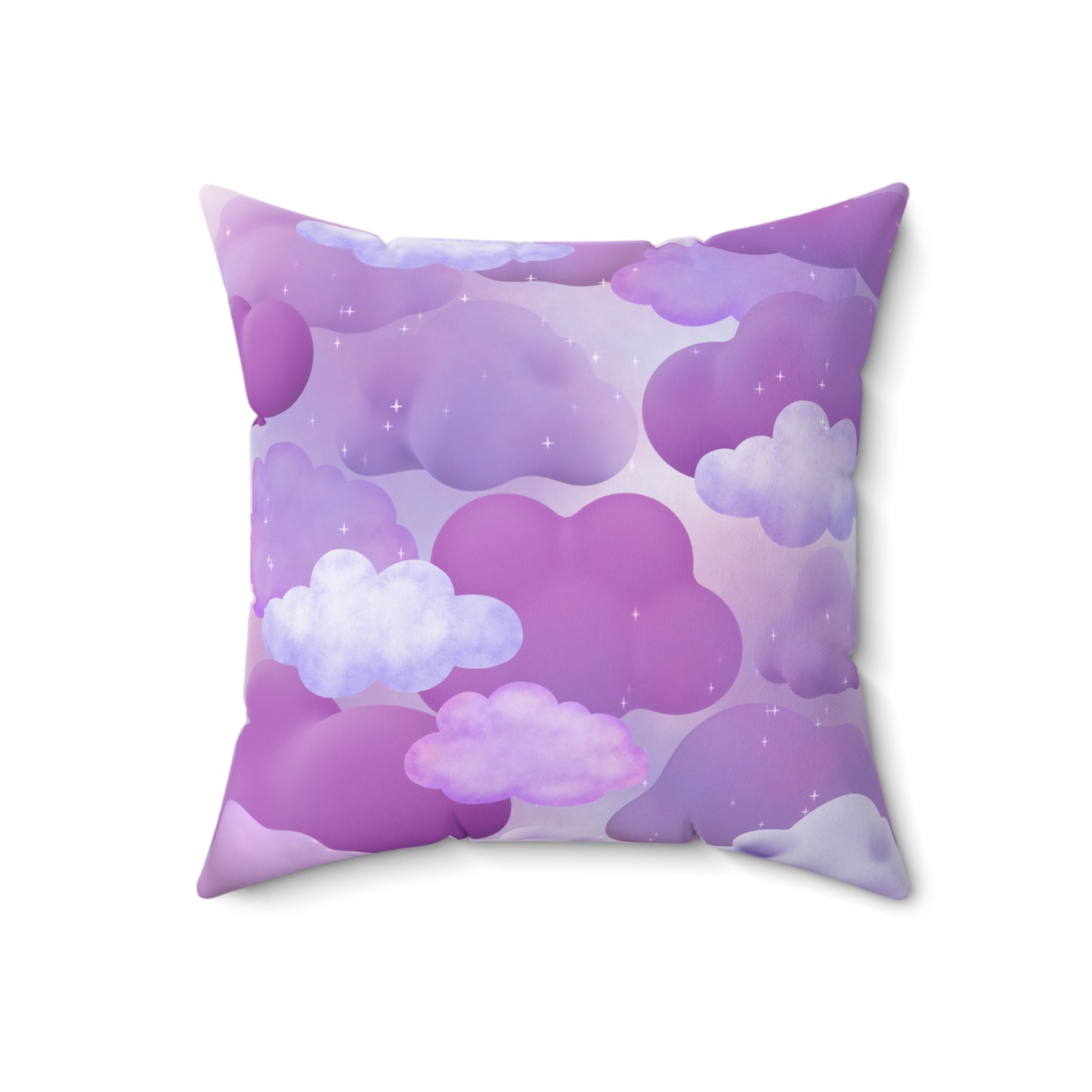 Spun polyester square purple pillow