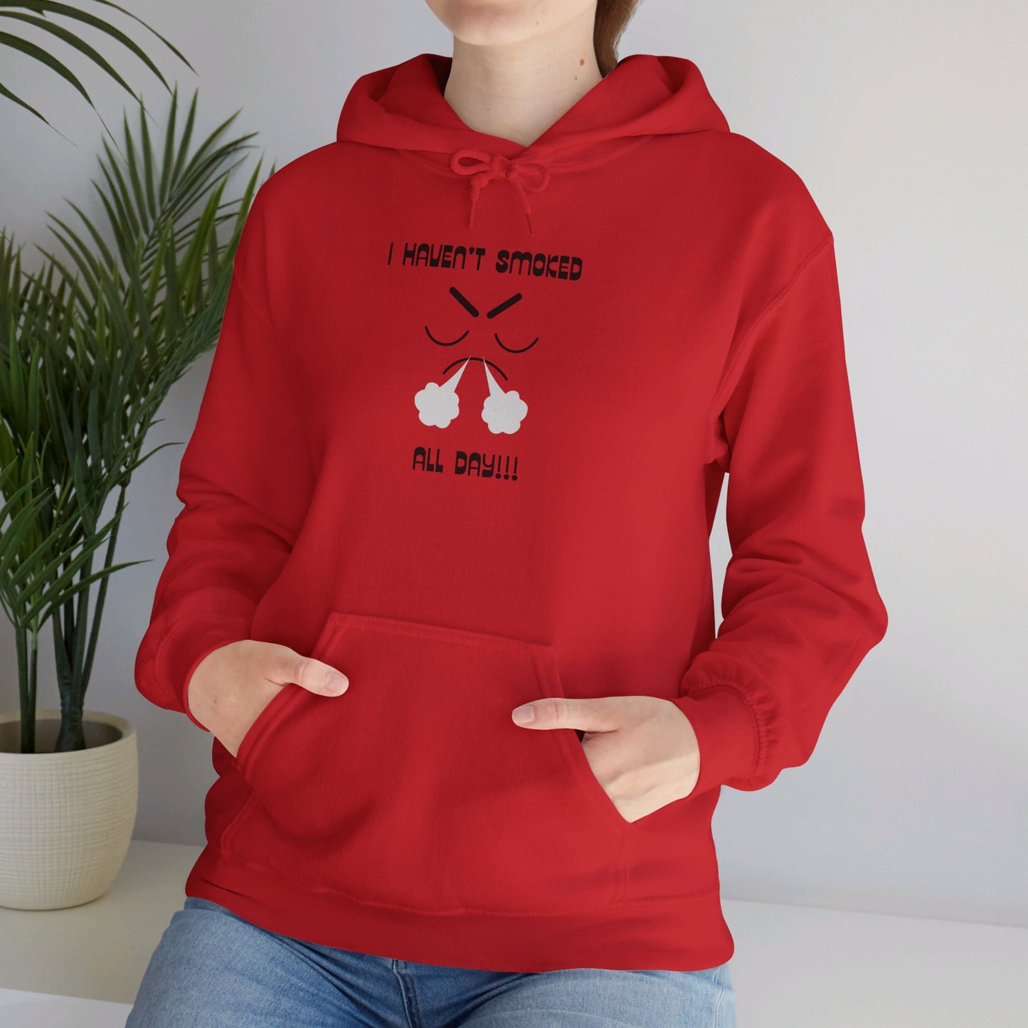 I haven't smoked all day hooded sweatshirt