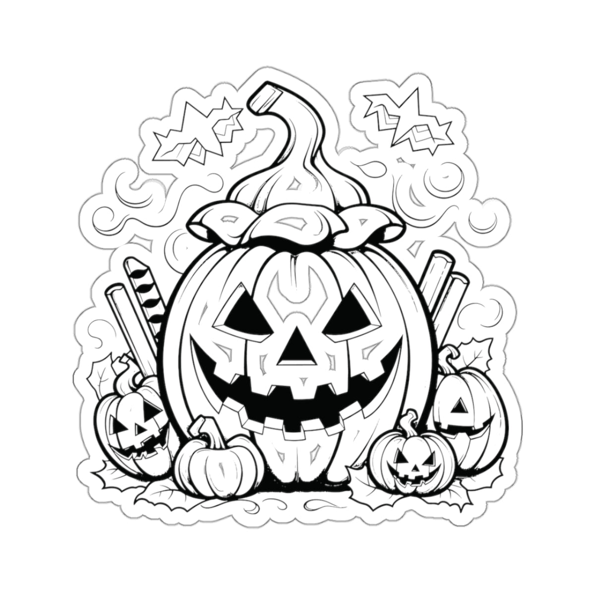 Spooky Halloween pumpkin stickers