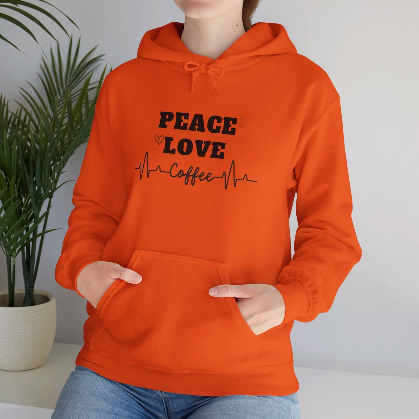 Peace love and coffee hooded sweatshirt