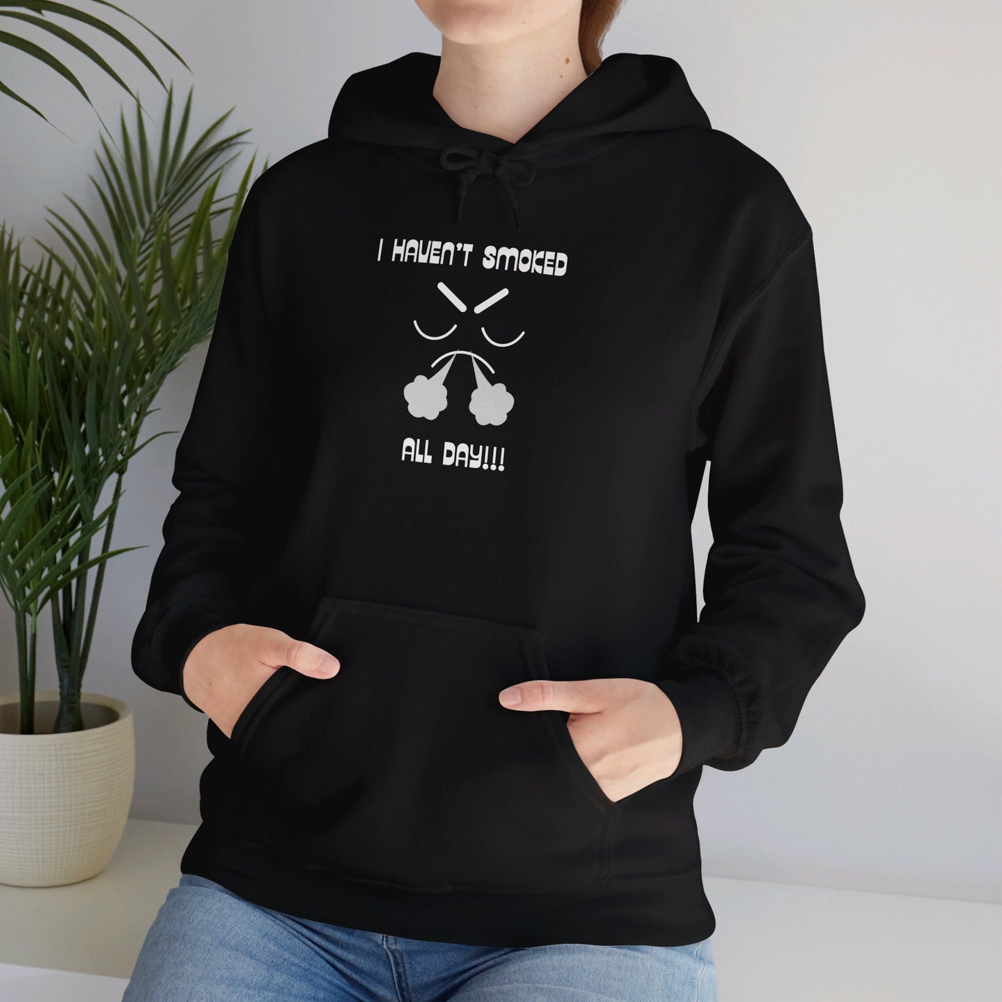 I haven't smoked all day hooded sweatshirt