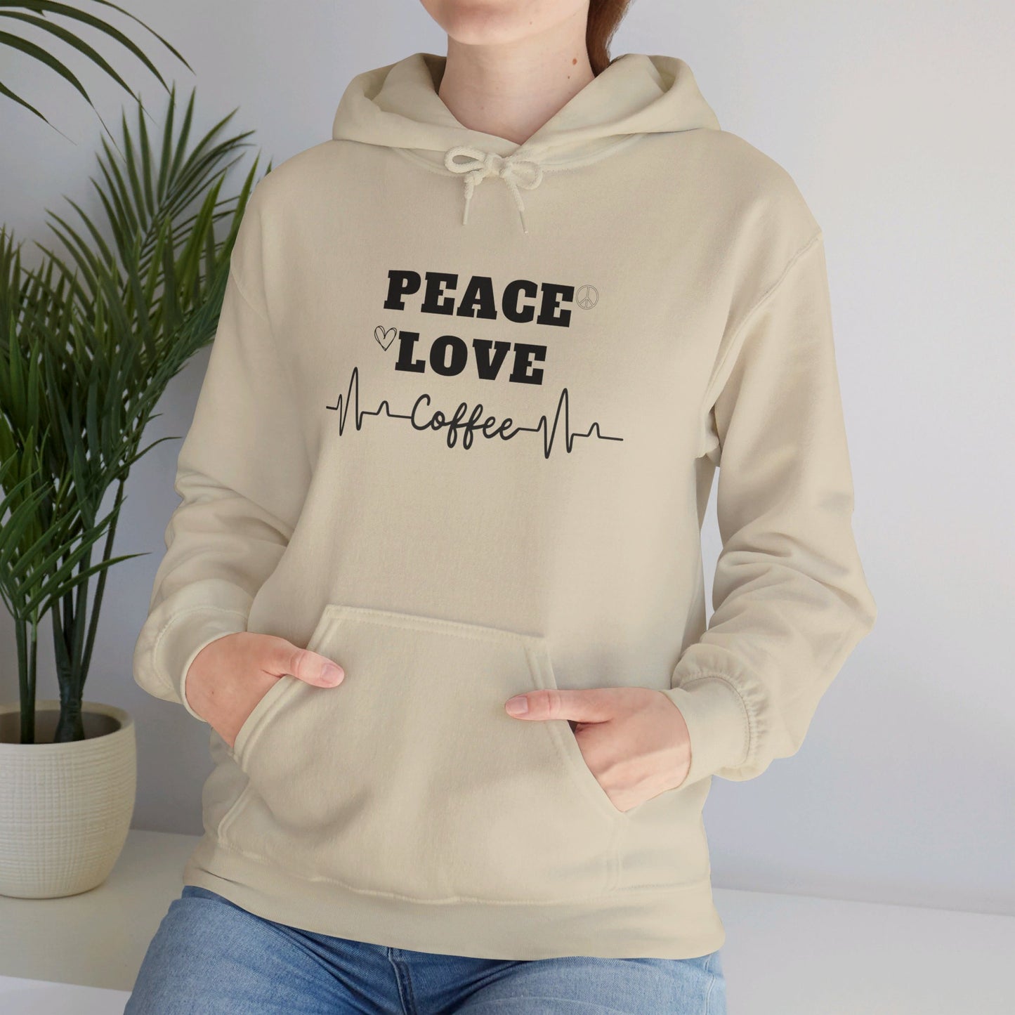 Peace love and coffee hooded sweatshirt