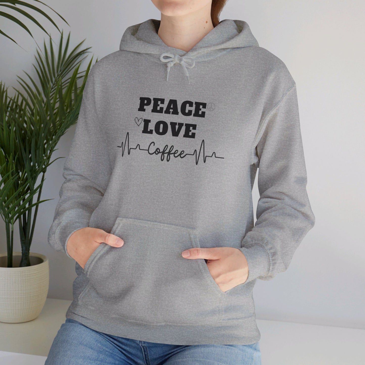 Peace love and coffee hooded sweatshirt