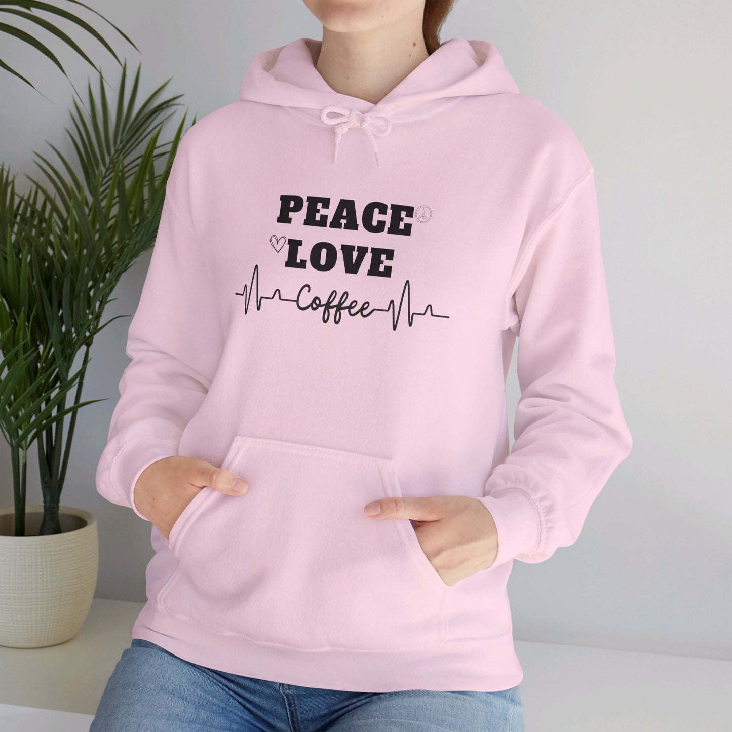 Peace love and coffee hooded sweatshirt