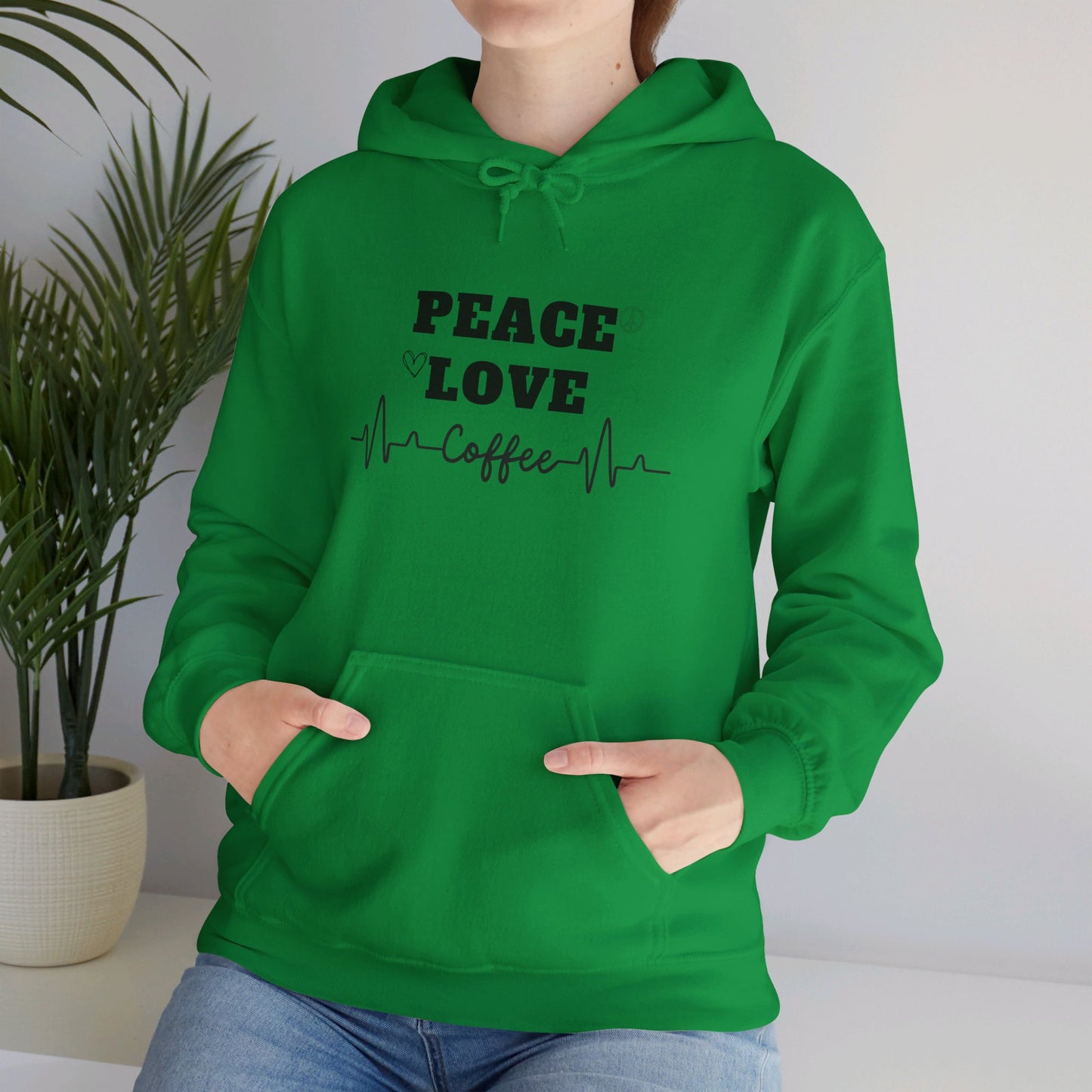 Peace love and coffee hooded sweatshirt