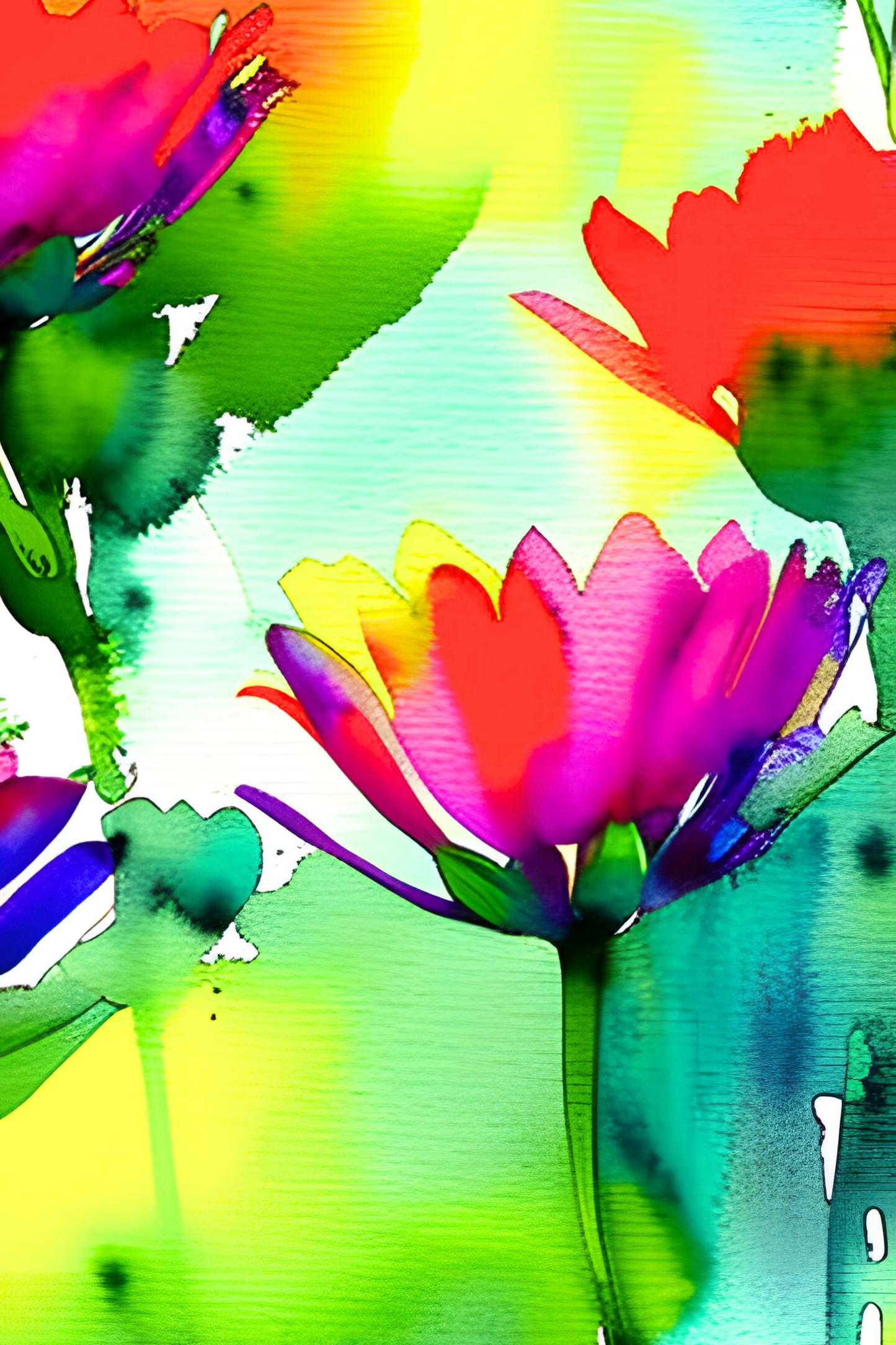 Flower wall art digital download 24 x 36