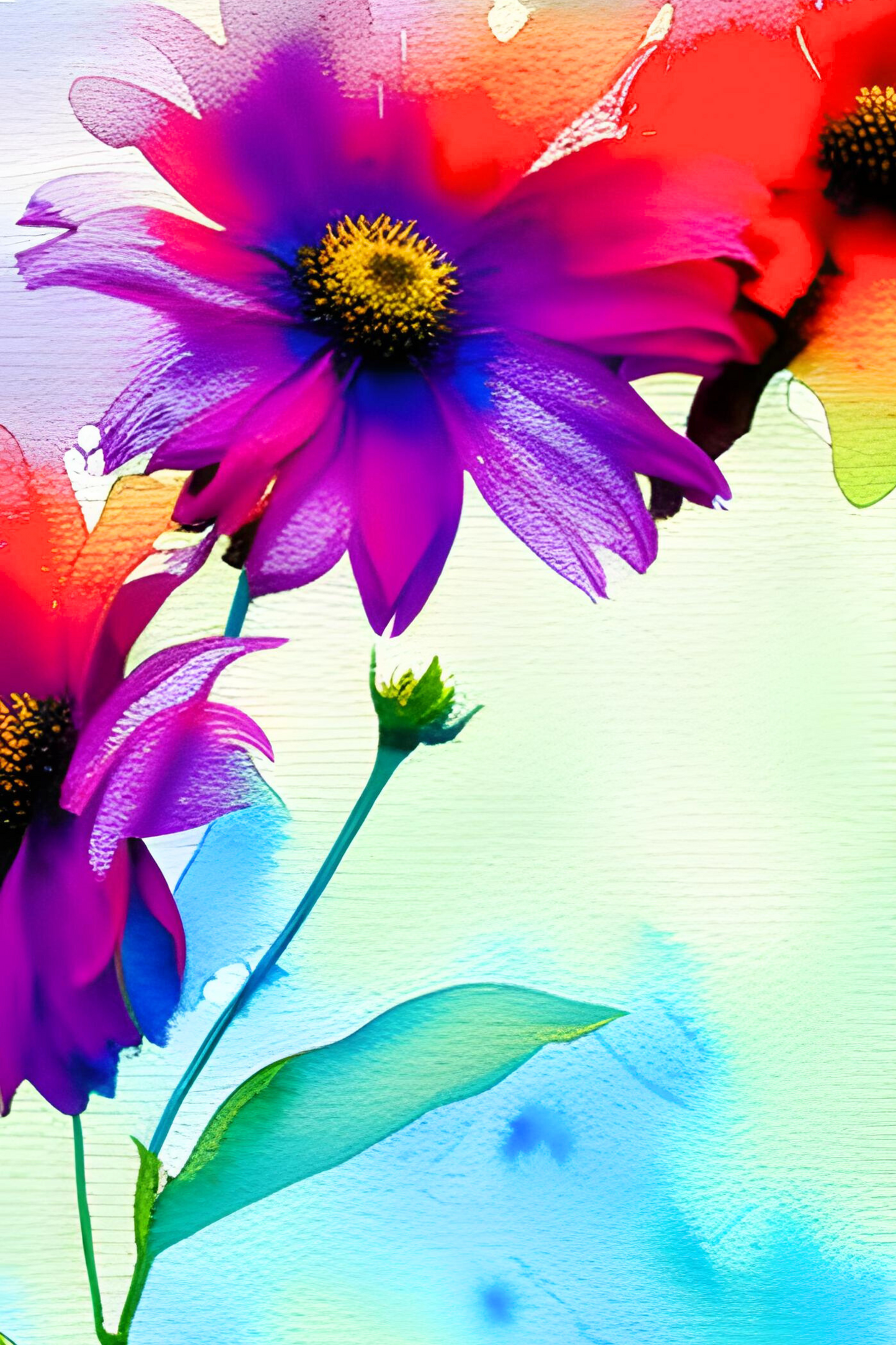 Flower wall art digital download 24 x 36