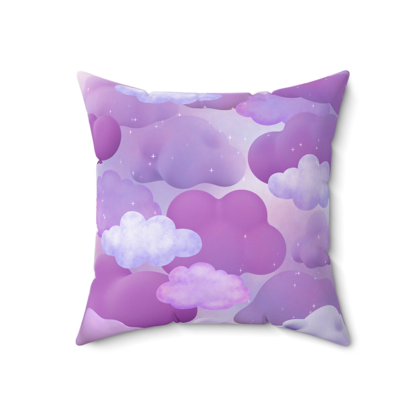 Spun polyester square purple pillow