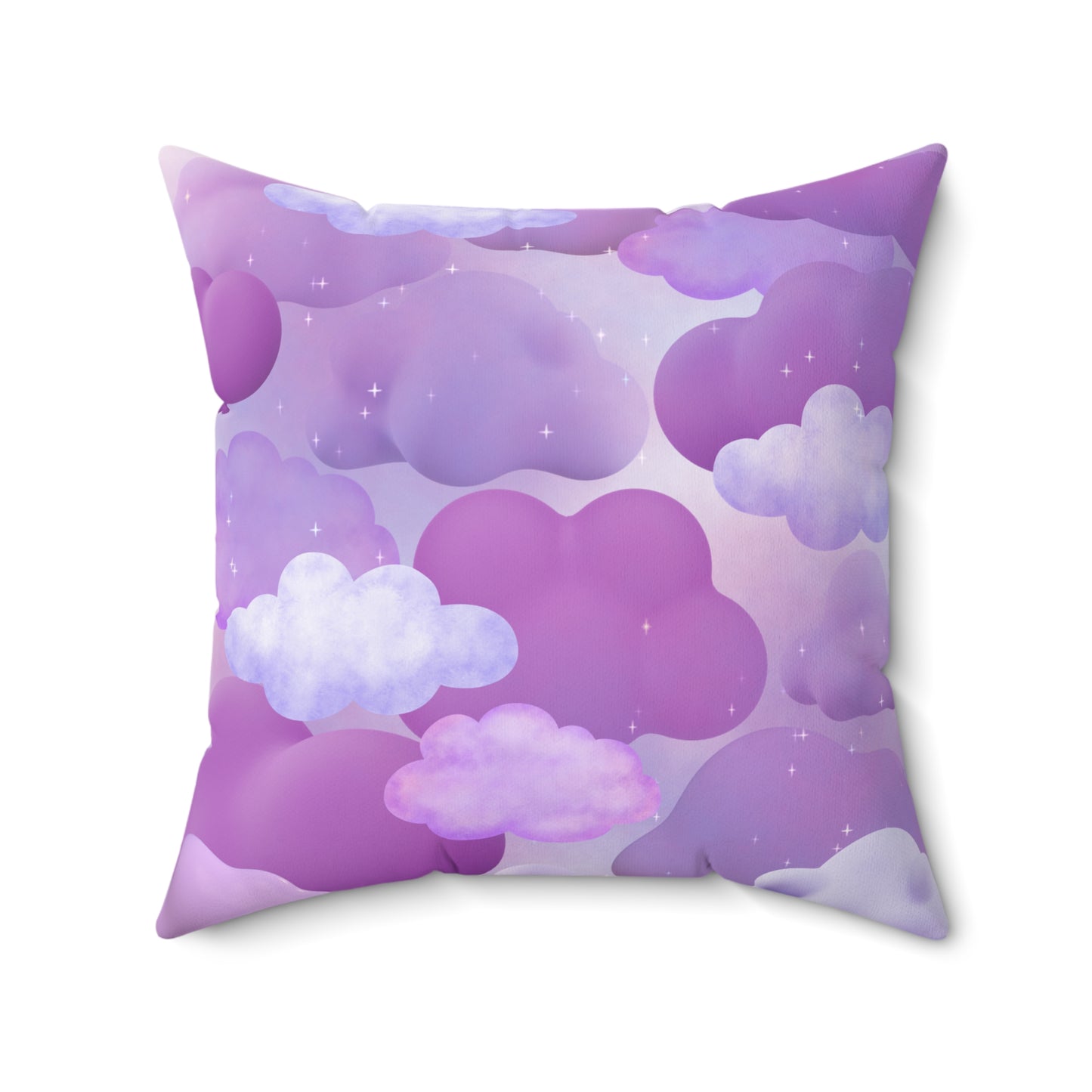 Spun polyester square purple pillow