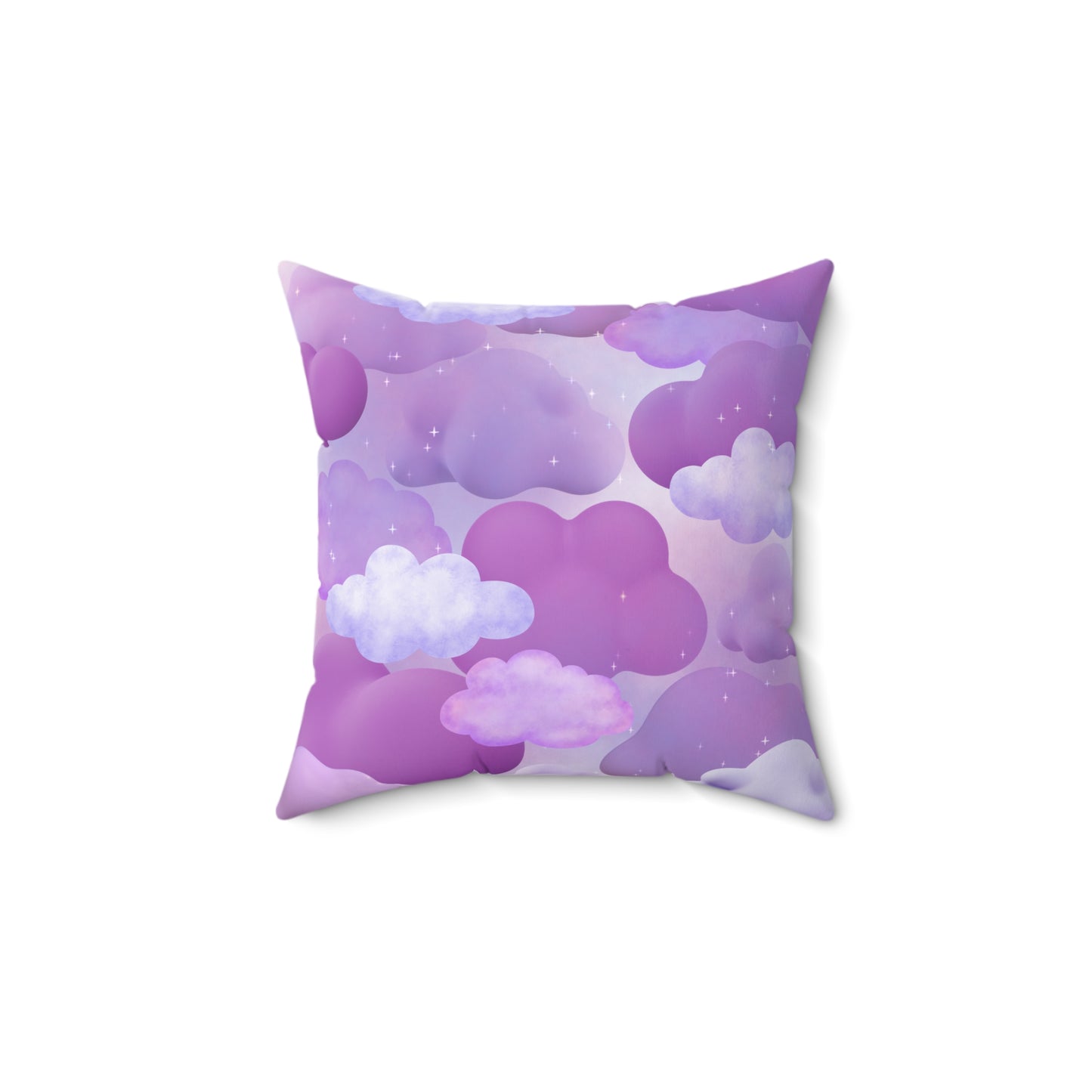 Spun polyester square purple pillow