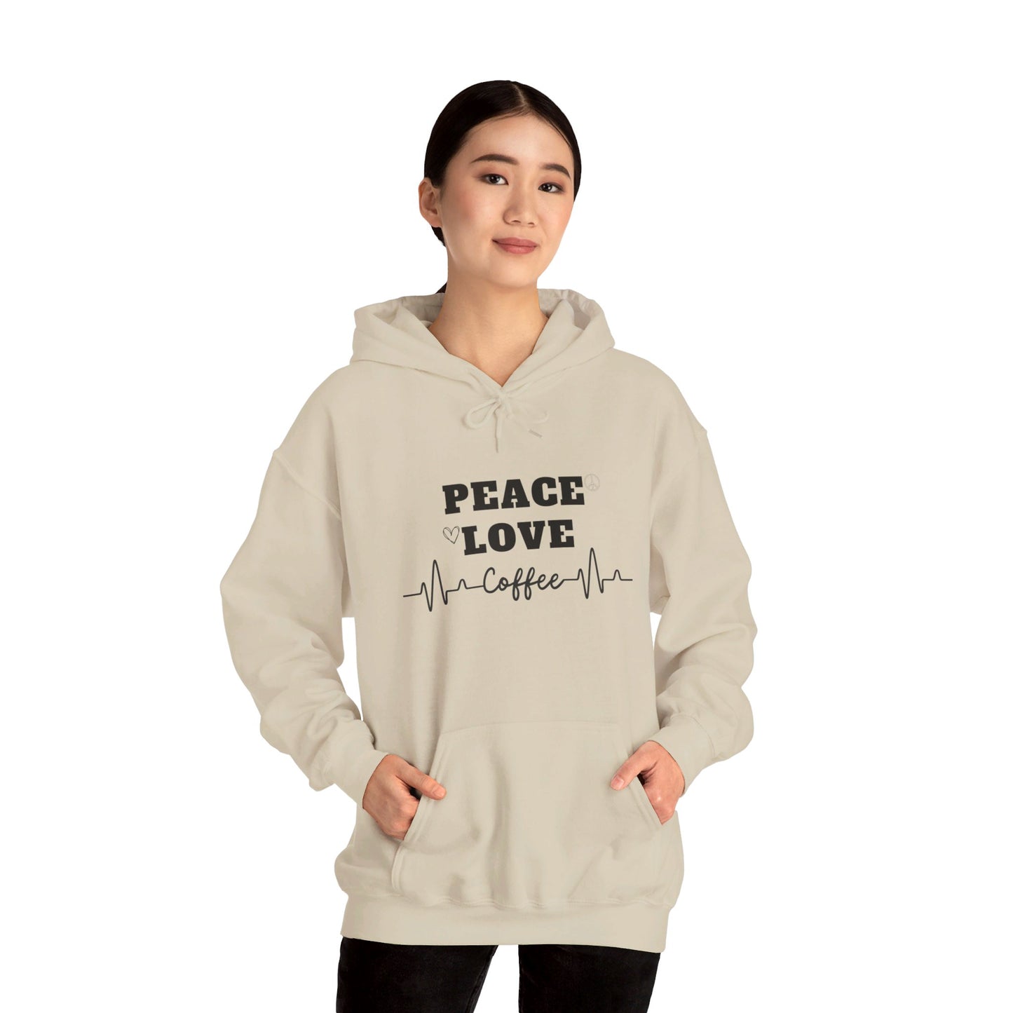 Peace love and coffee hooded sweatshirt