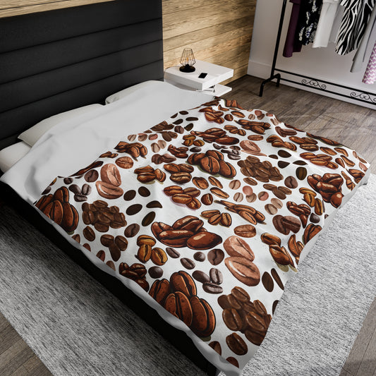 Coffee beans velveteen blankets