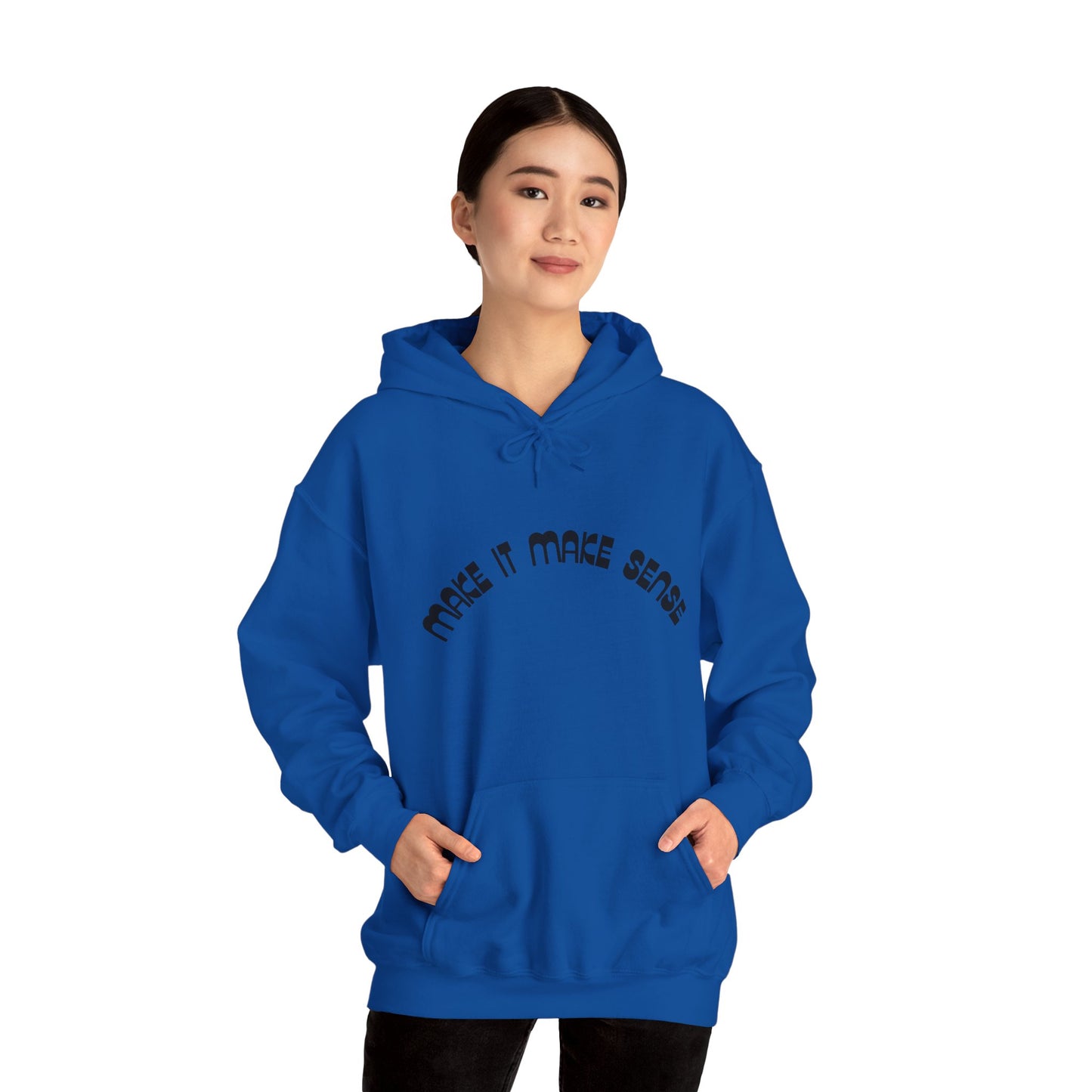 Make it make sense hooded sweatshirt