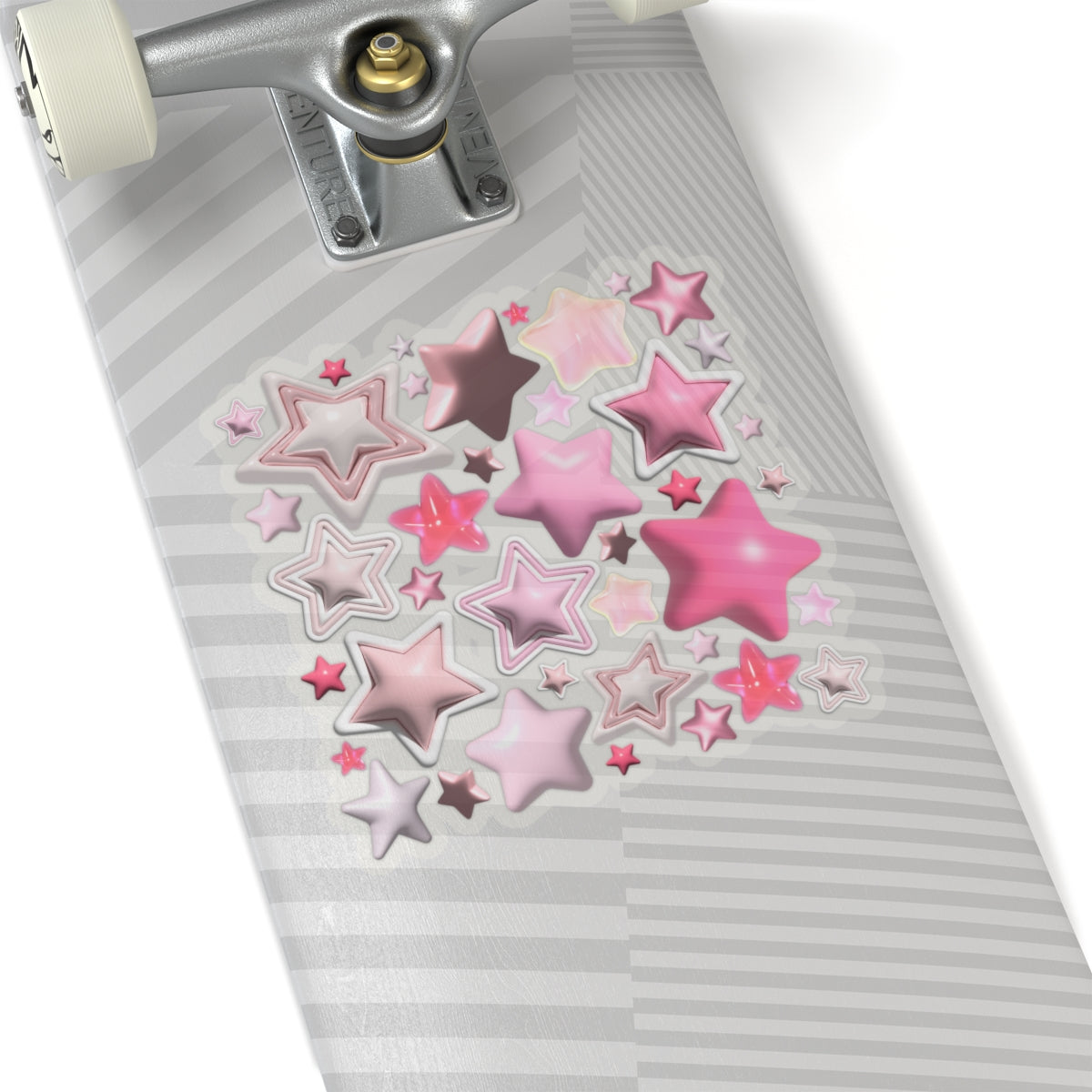 Kiss-cut stickers with pink 3d stars