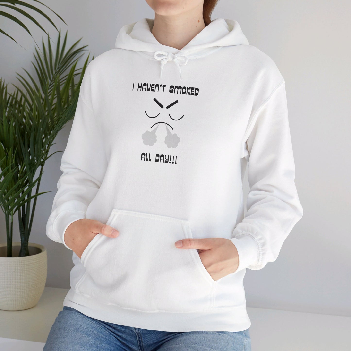 I haven't smoked all day hooded sweatshirt