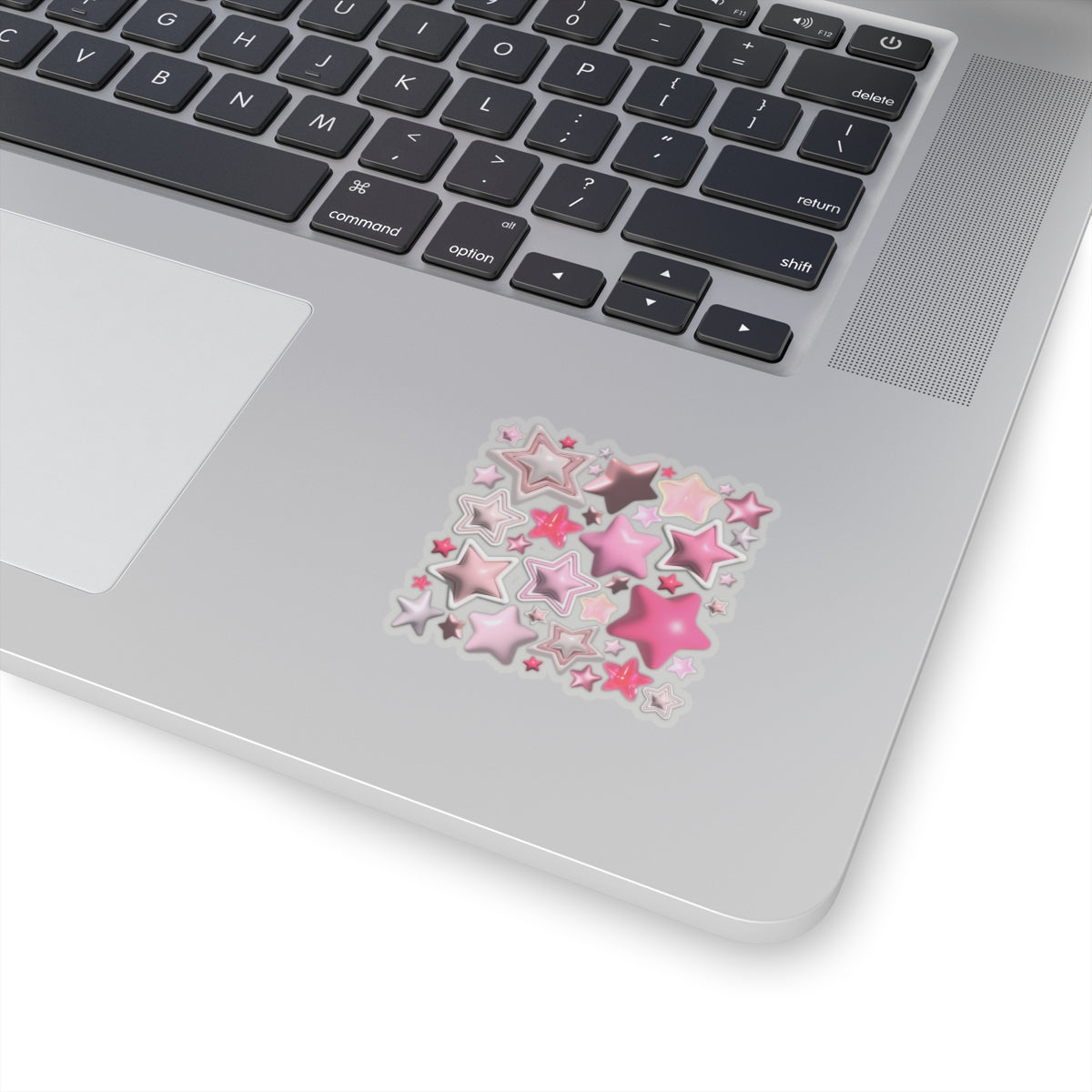 Kiss-cut stickers with pink 3d stars