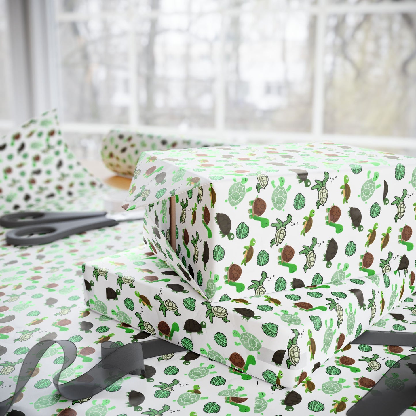 All over print turtle wrapping paper