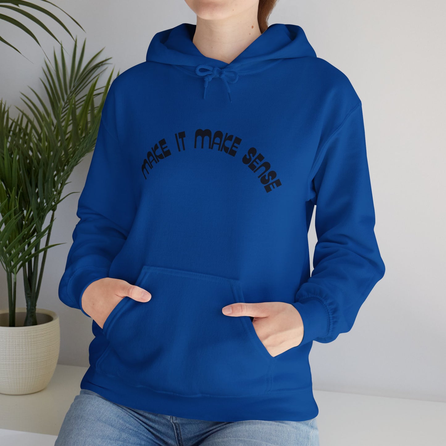 Make it make sense hooded sweatshirt