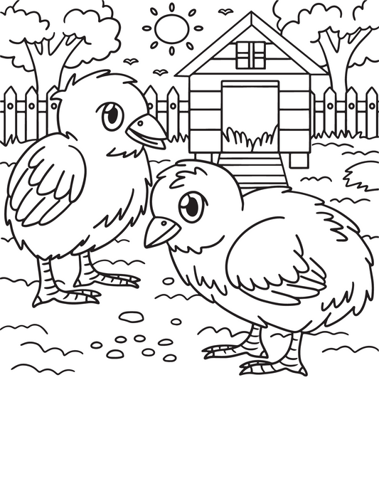 Animal coloring page digital prints available now