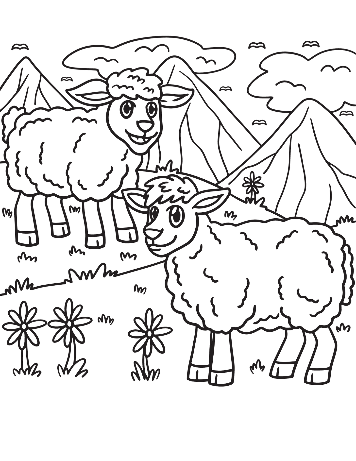 Animal coloring page digital prints available now