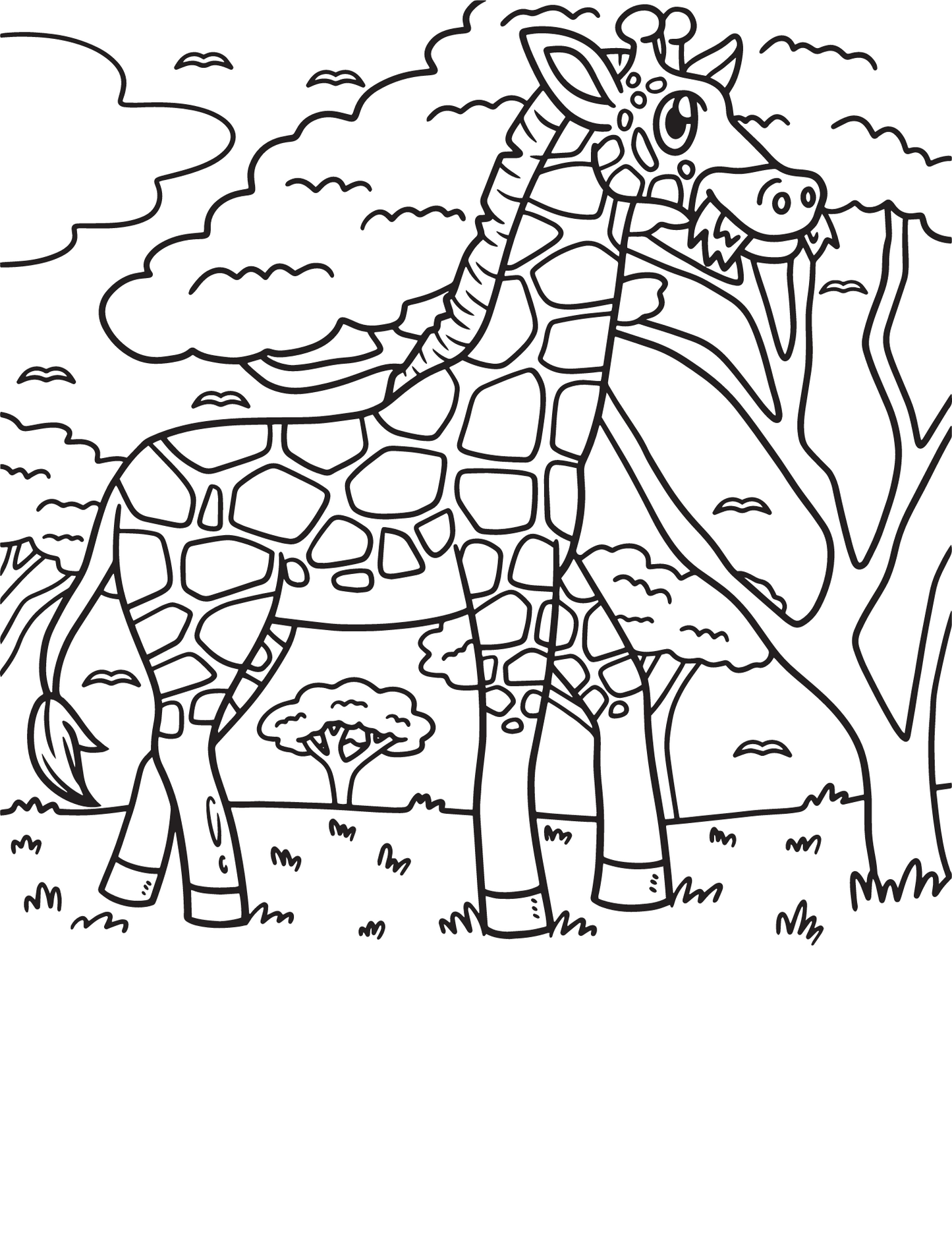 Animal coloring page digital prints available now