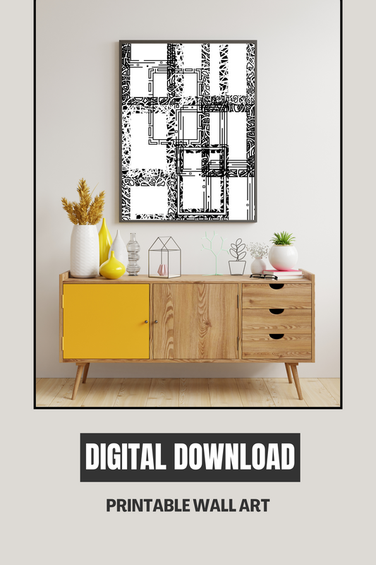 Black and white wall art digital download