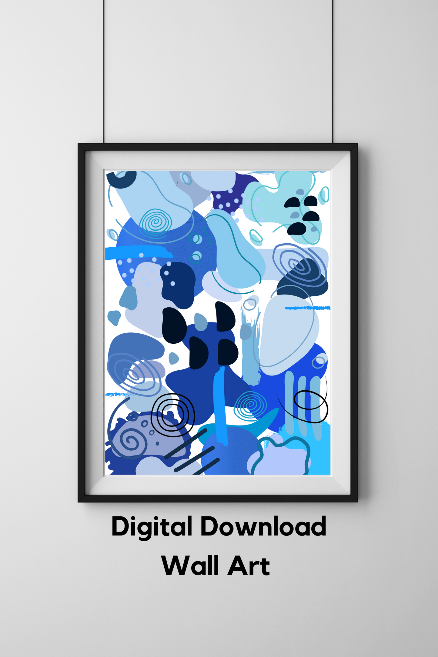 Blue wall art digital download 24 x 36 PDF print