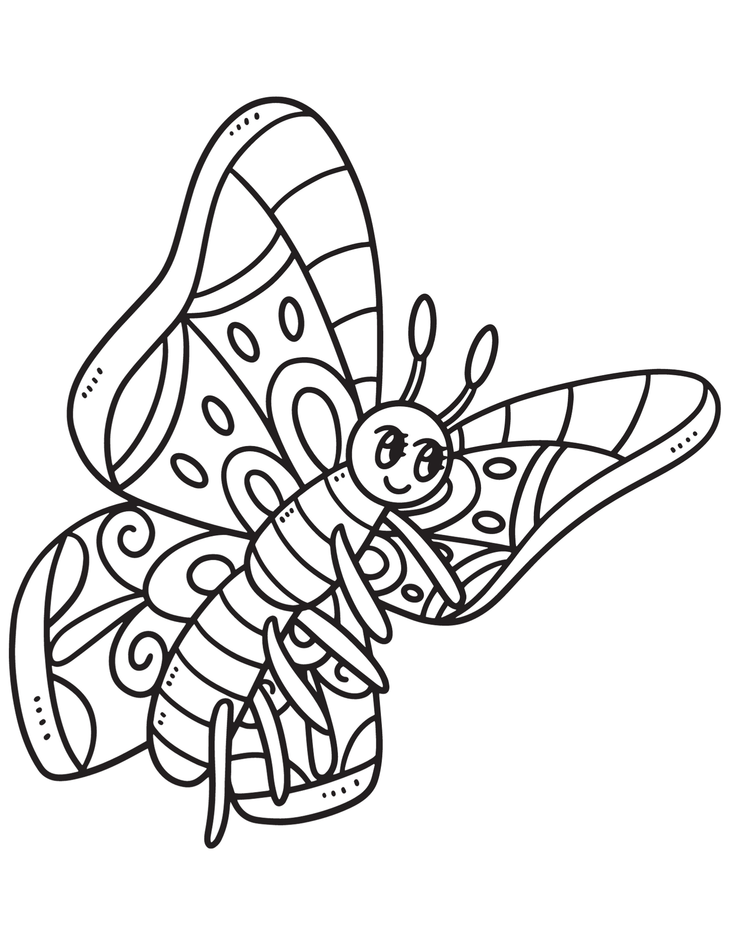 Butterfly coloring page digital download available now