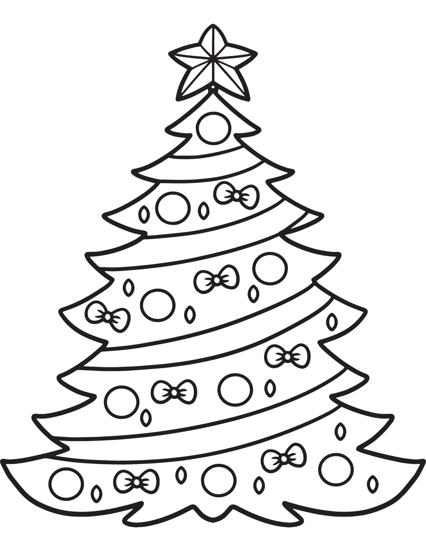 Christmas tree coloring page digital download prints