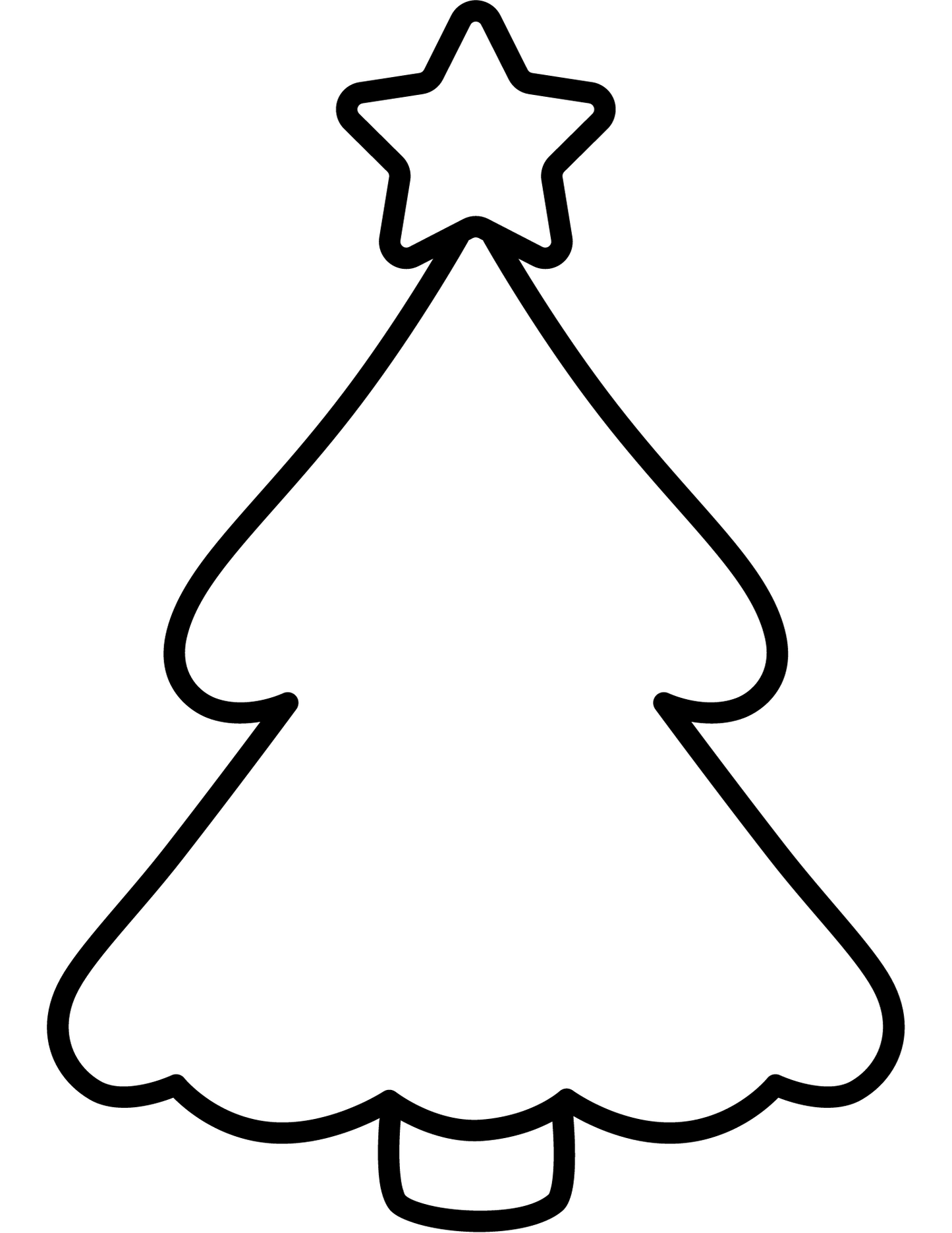 Christmas tree coloring page digital download prints