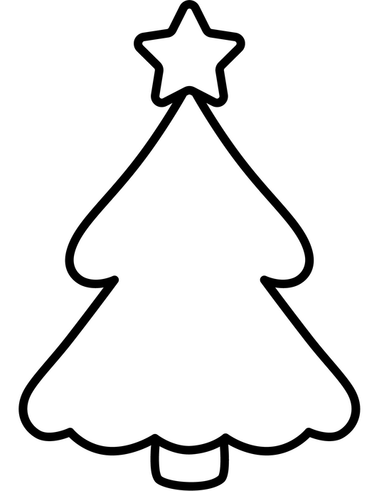 Christmas tree coloring page digital download prints