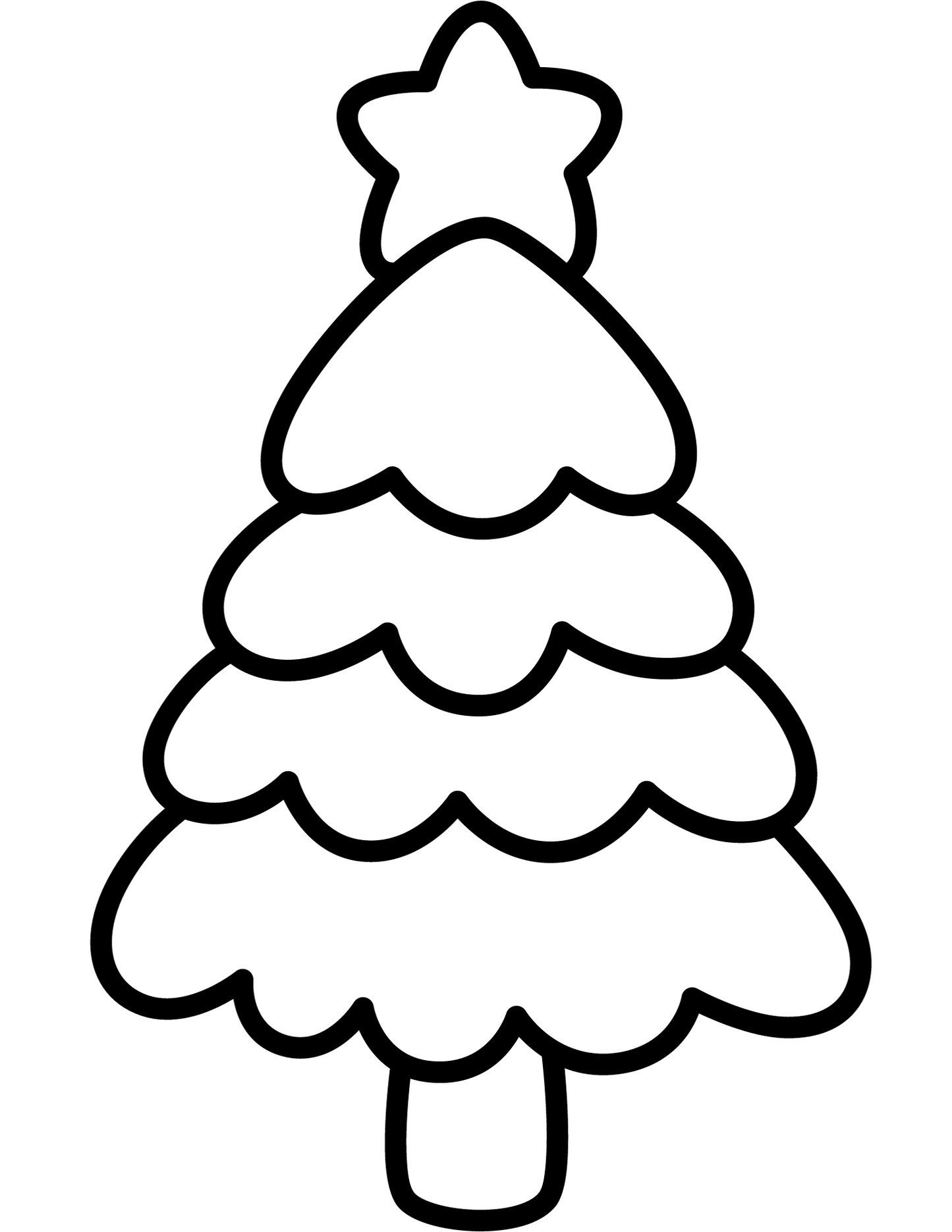 Christmas tree coloring page digital download prints