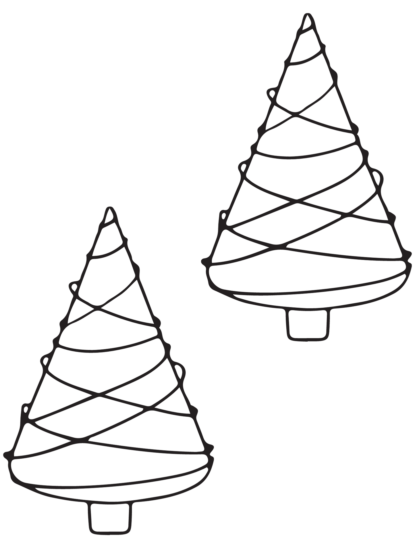 Christmas tree coloring page digital download prints