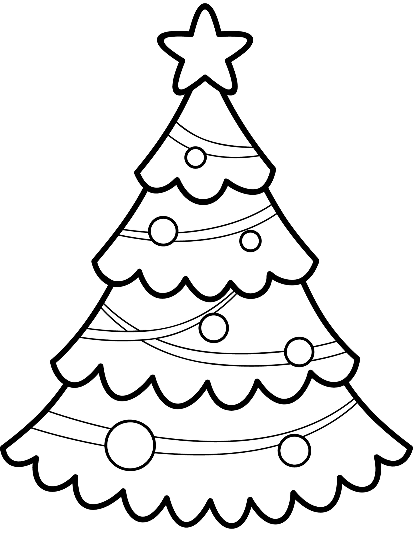 Christmas tree coloring page digital download prints