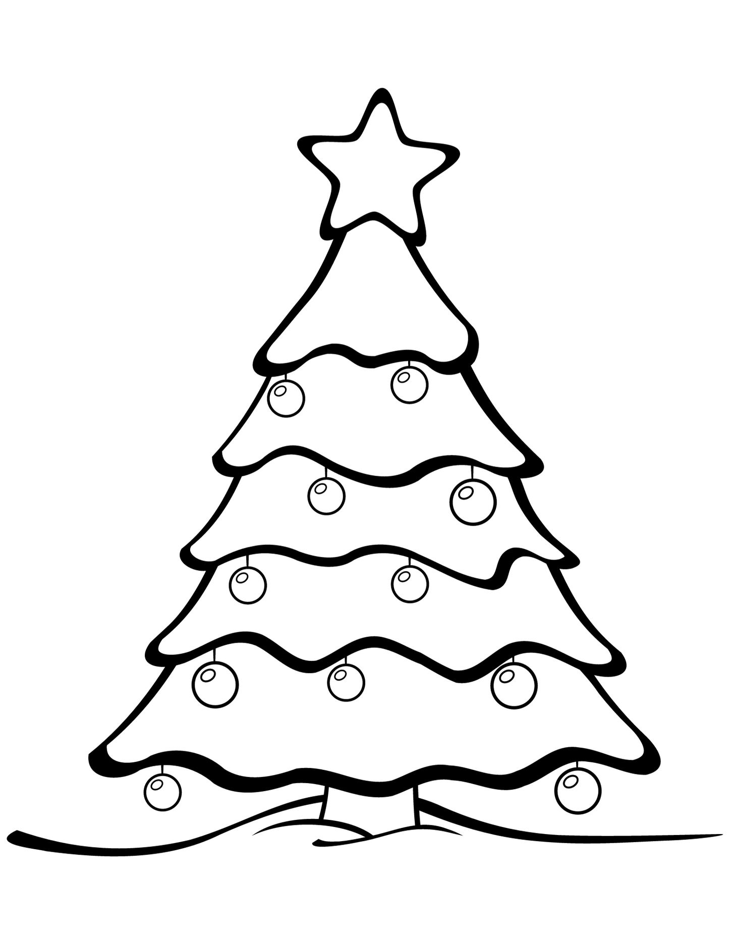 Christmas tree coloring page digital download prints