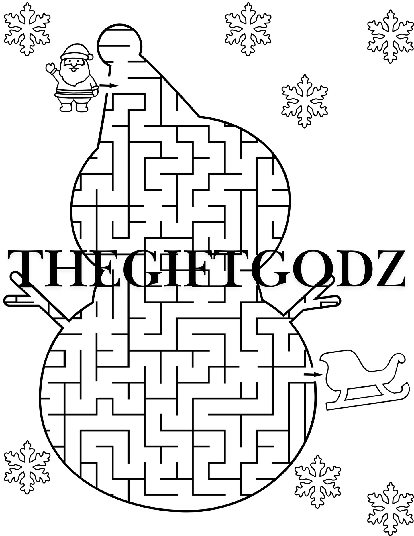 Christmas crafts for kids coloring maze