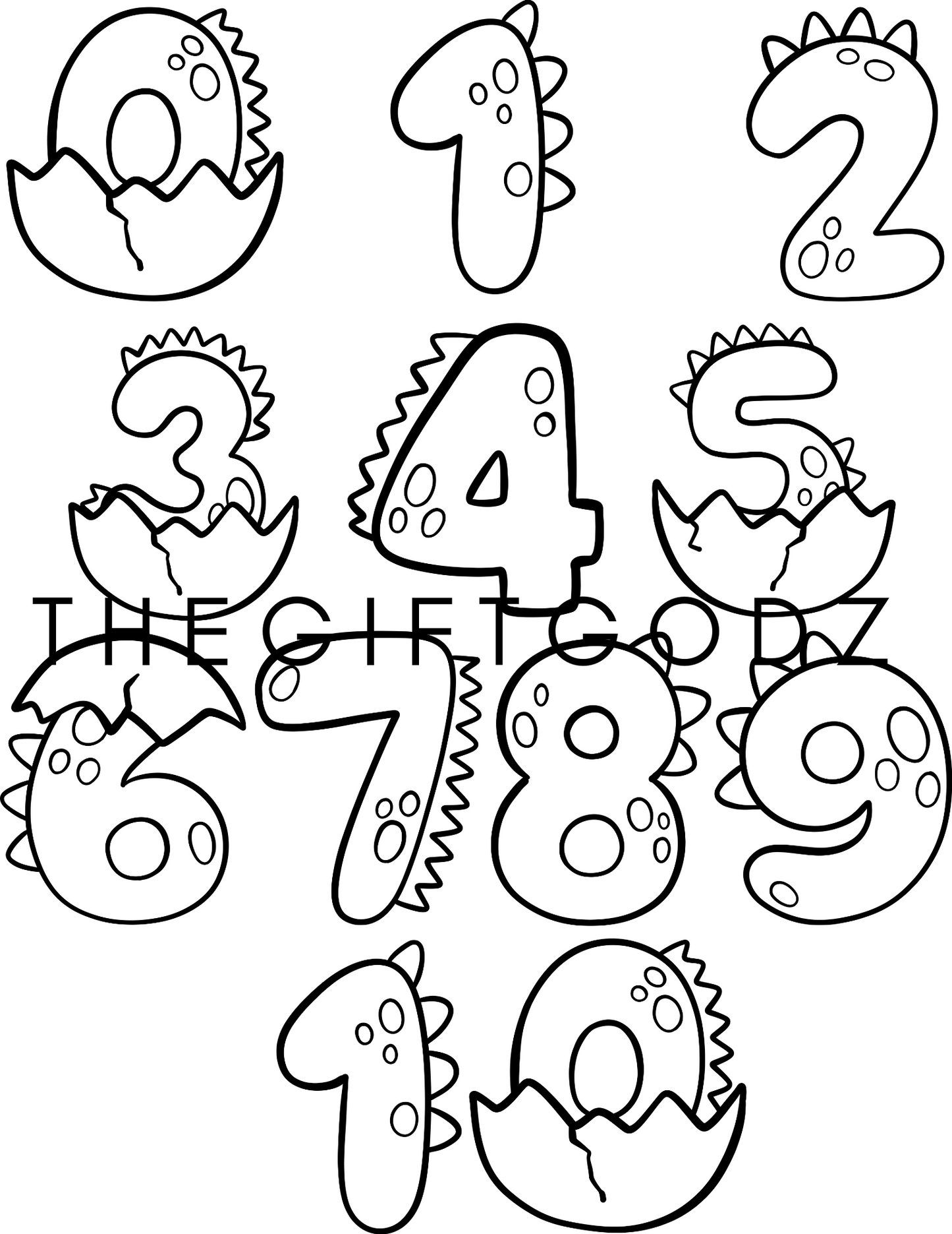 Coloring pages numbers with dinosaur numbers available now