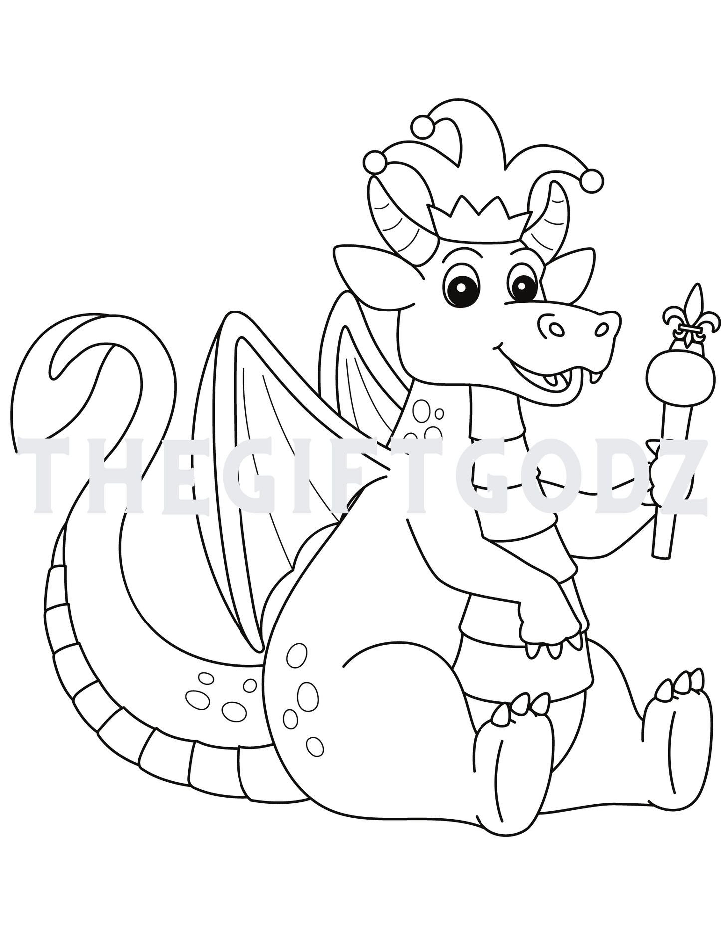 Dragon coloring book digital download