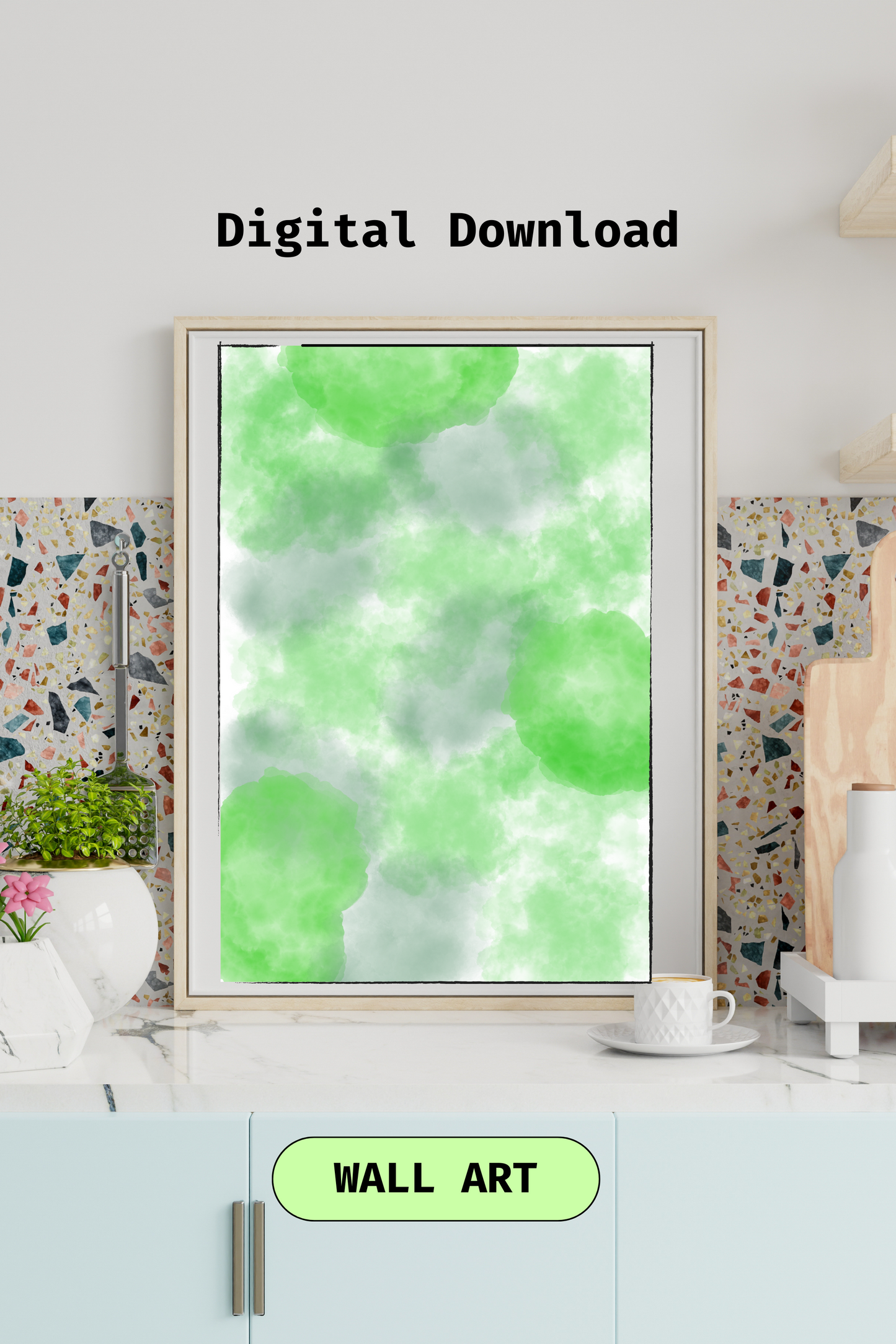 Green wall art 24 x 36 digital download print