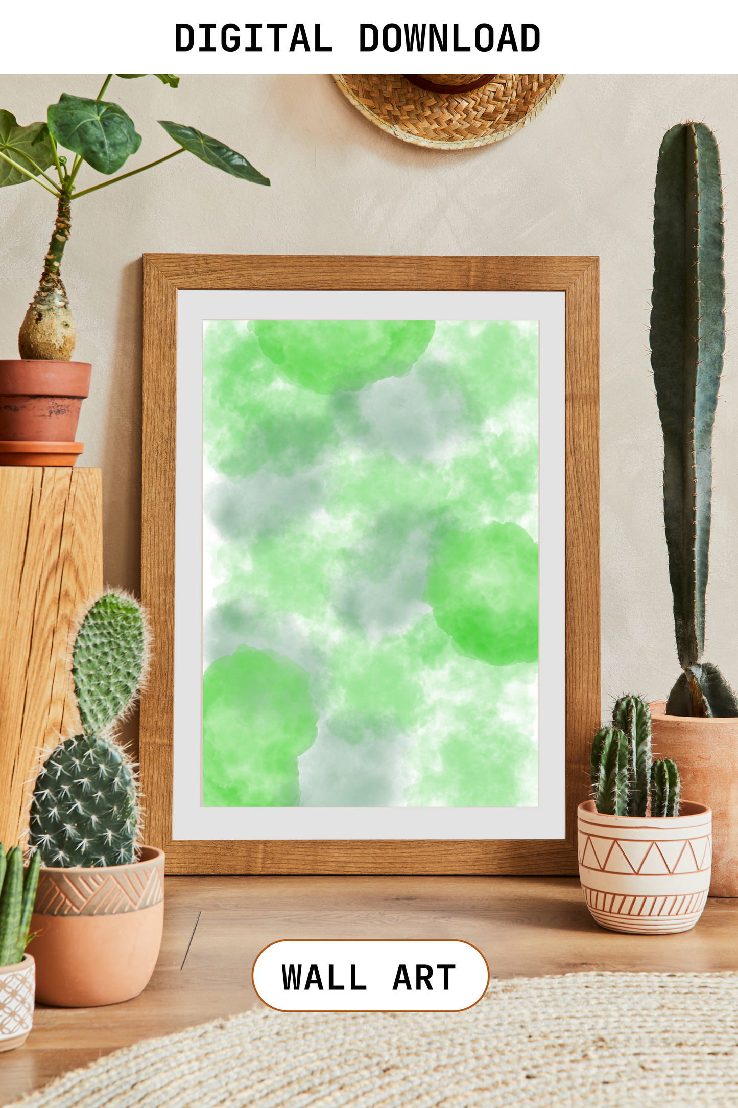 Green wall art 24 x 36 digital download print