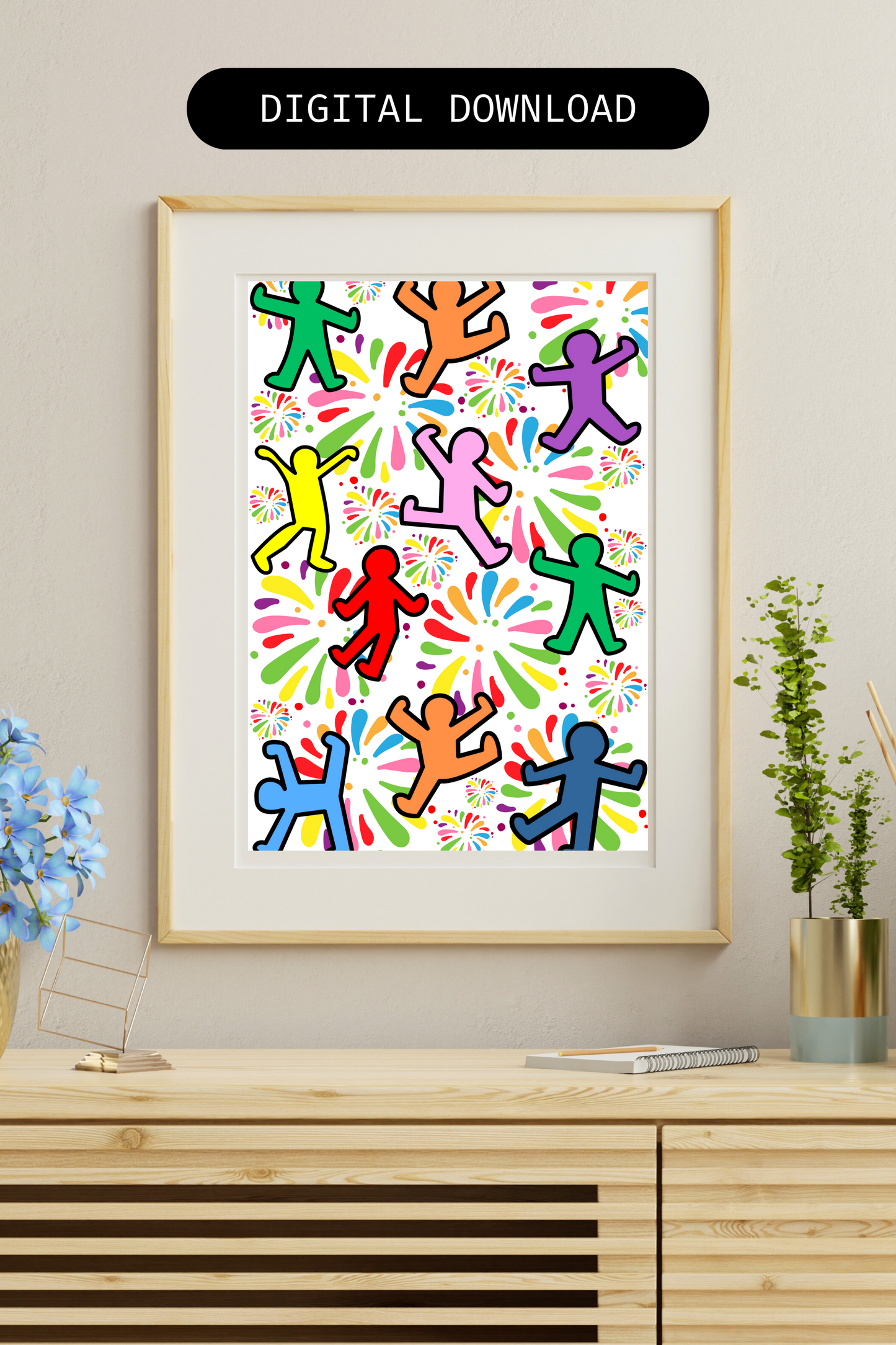 Colorful wall art digital download