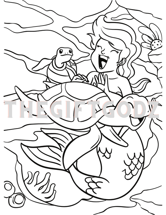 Mermaid coloring  pdf download printable activities