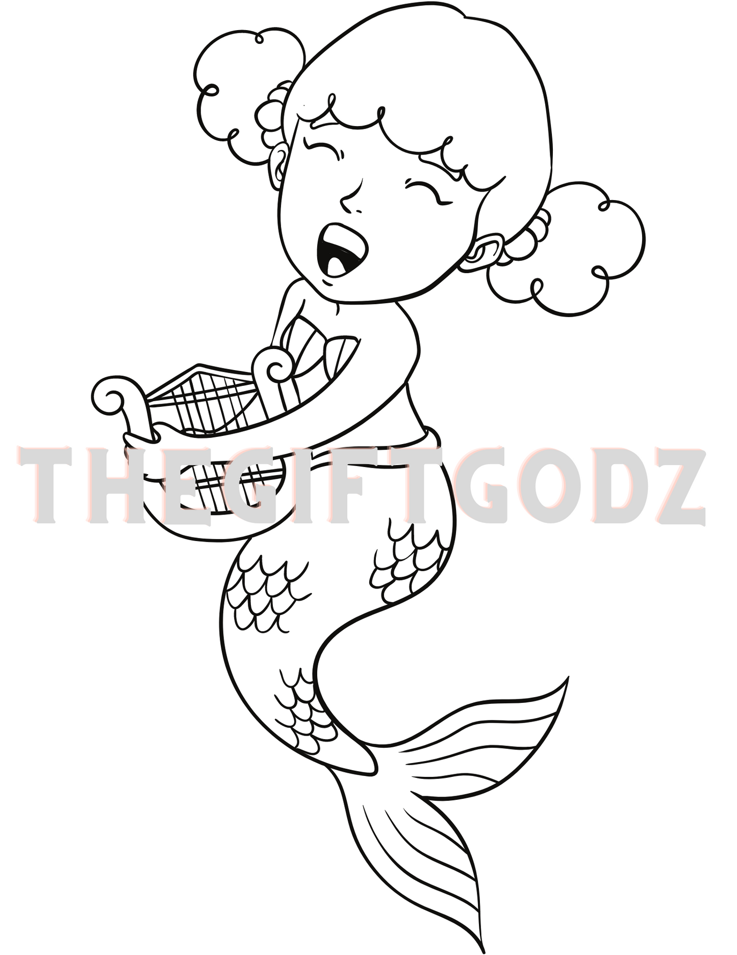 Mermaid coloring  pdf download printable activities